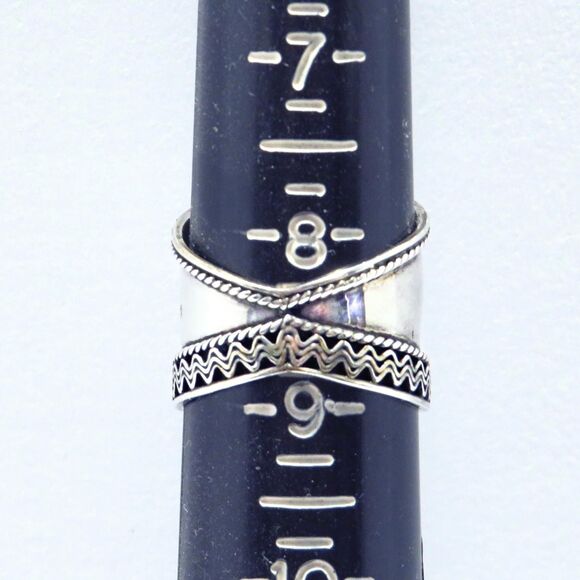 Vintage Sterling Silver Ring Women Sz 8.5 w/ Lapis Lazuli Stone Cocktail Jewelry - Picture 6 of 8